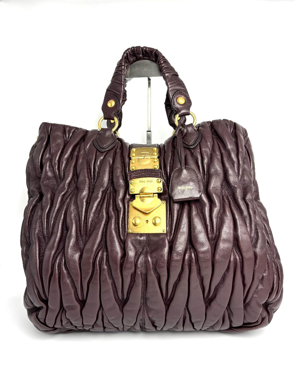 Preowned. Miu Miu 2-way Burgundy|11958