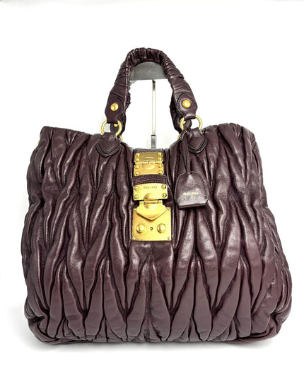 Preowned. Miu Miu 2-way Burgundy|11958