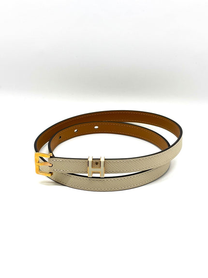 Brand New. Hermes H Pop Belt Craie GHW|8851