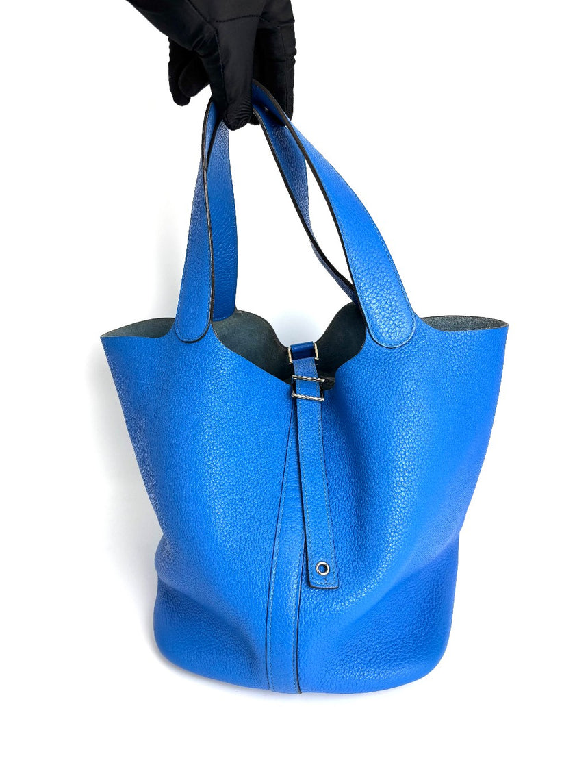 Preowned. Hermes Picotin 26 Blue France Togo. PC074|3730