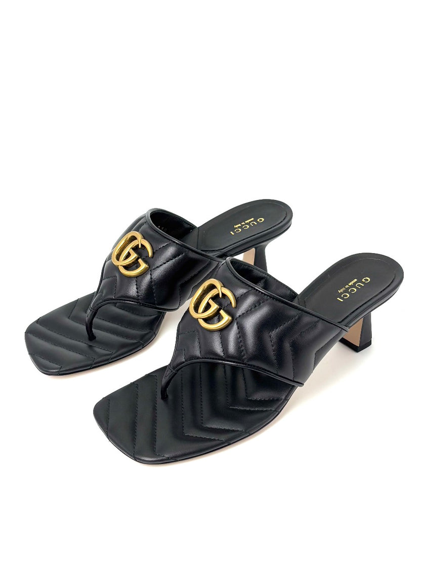 Brand New. Gucci GG Quilted Sandals Black. 38|7506