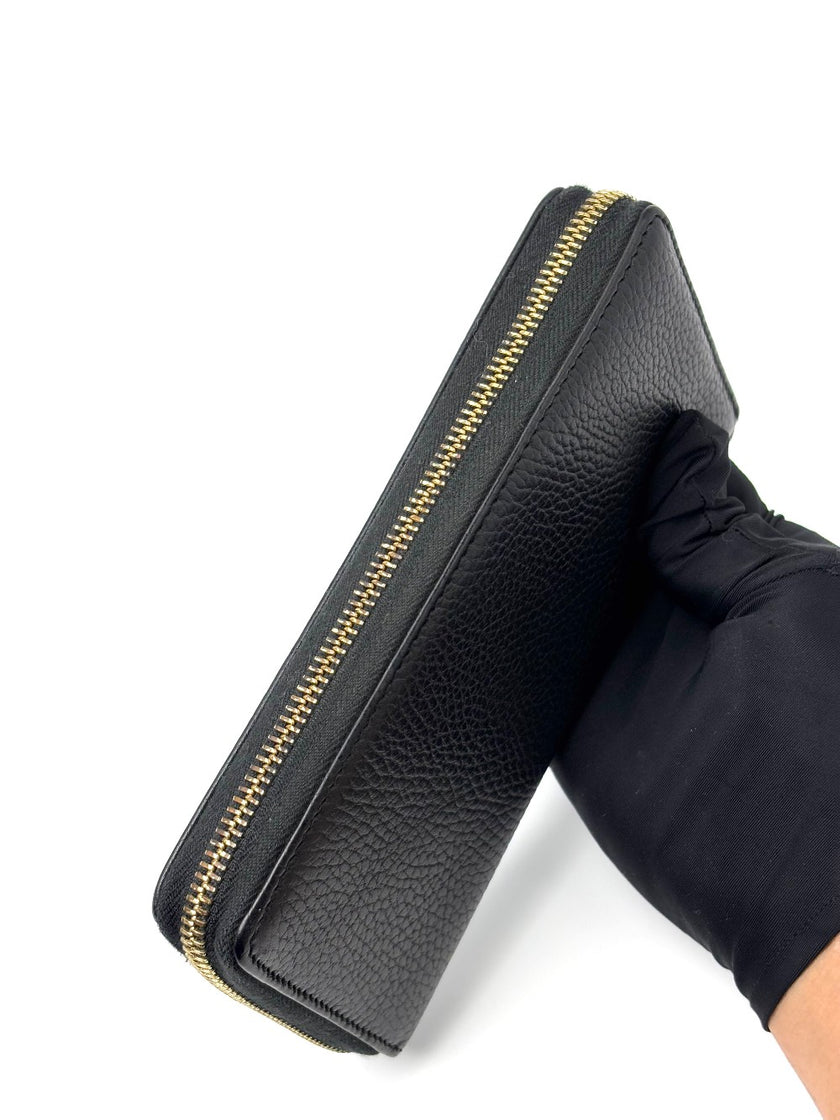 Brand New. Gucci Zip Long Wallet Black|7002