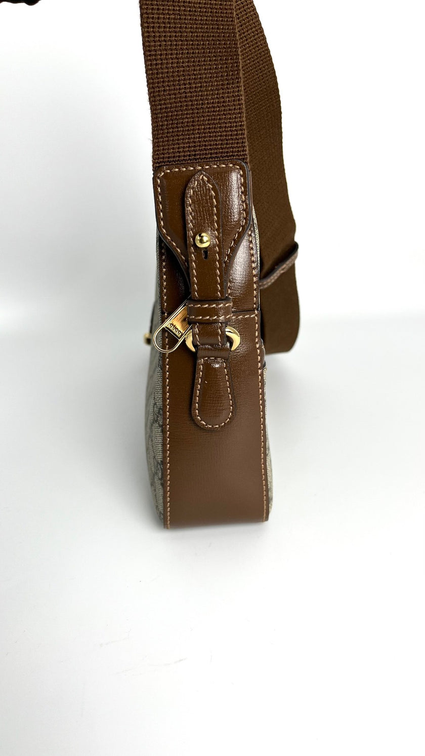 [SALE] Like New. Gucci Interlocking G Messenger Brown Bag|4739