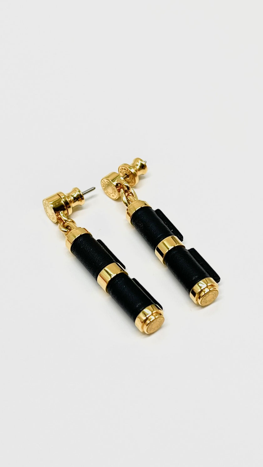 Preowned. Hermes Charnier Earrings Black|9424