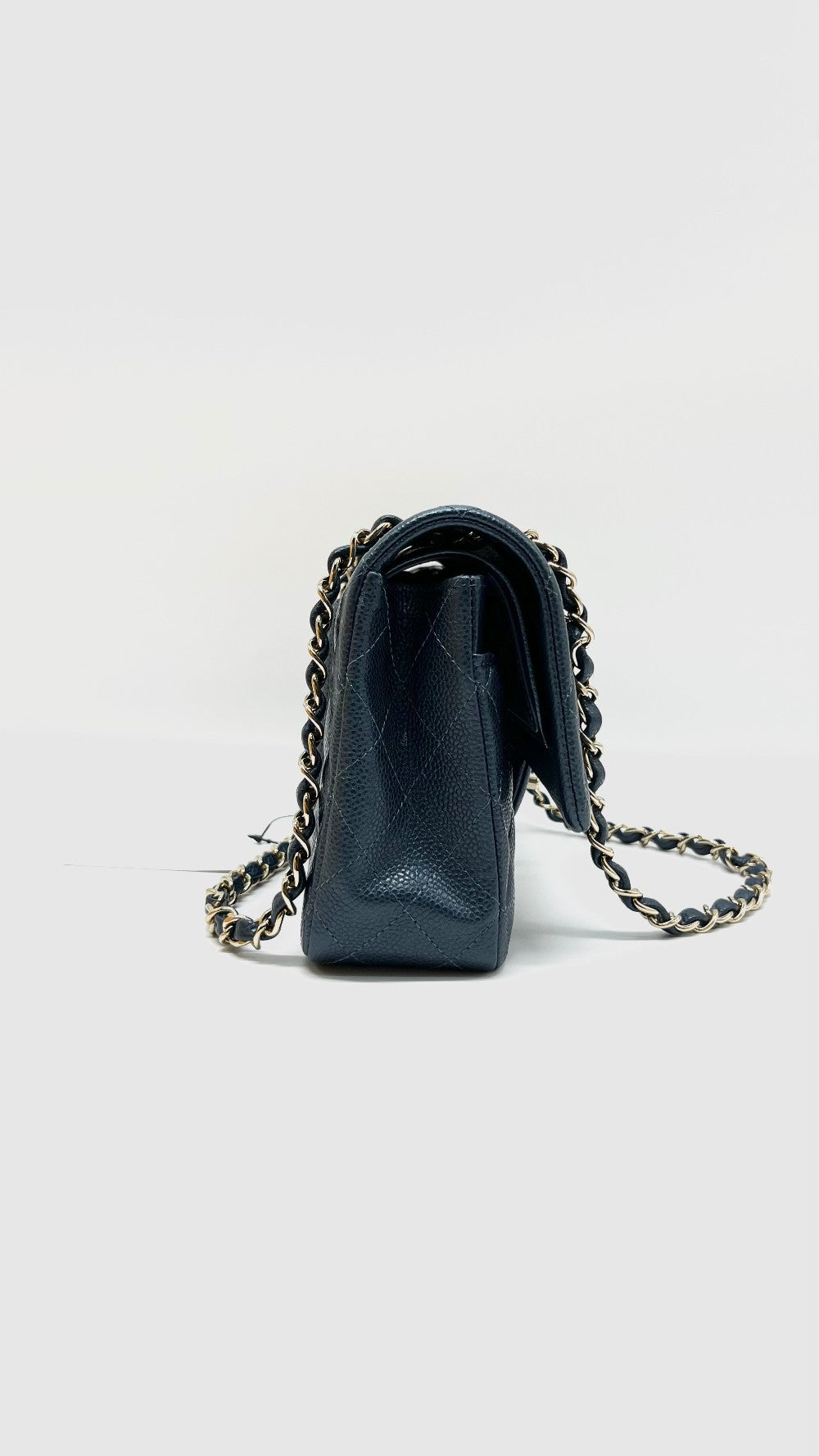 Like New. Chanel Medium Double Flap Irredescent Blue Caviar CHW. 25965668|9284