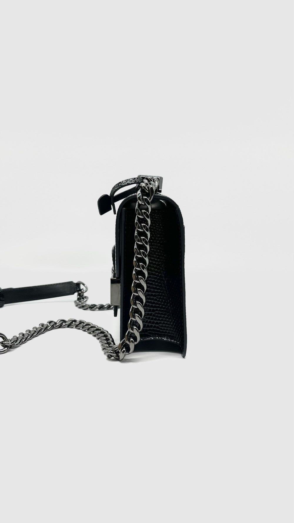 Unused. Delvaux Madame Lizard Iridescent Black|13135