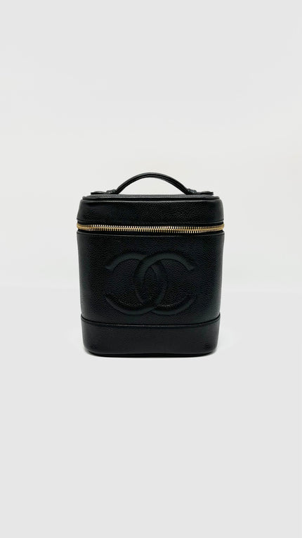 Preowned. Chanel Coco Vanity Bucket Black Caviar GHW. 5850515|9624