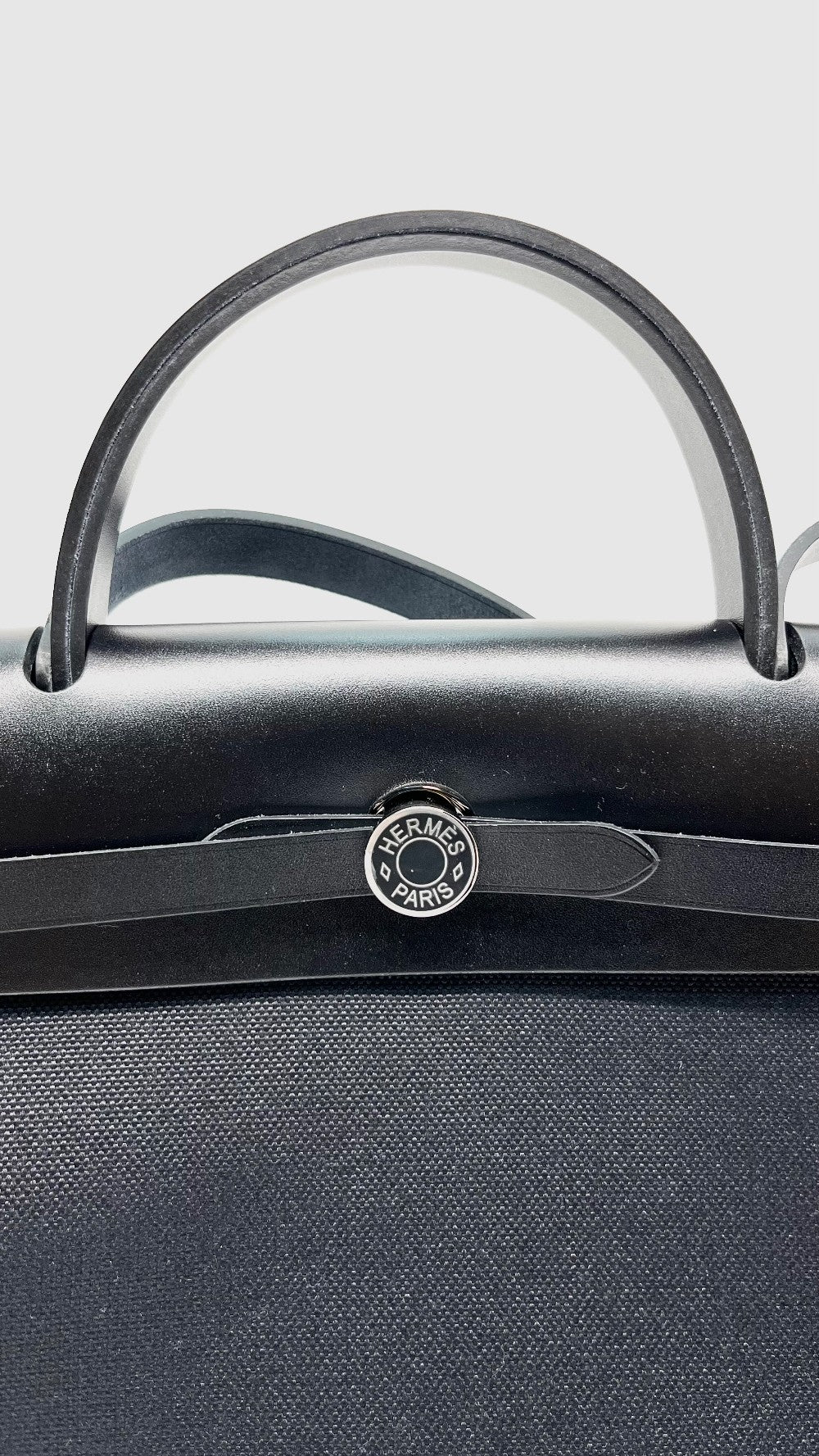 Brand New. Hermes Herbag 31 Black PVD HW Canvass/Vache Hunter. KCH009BD|11665