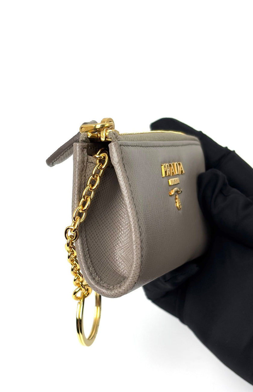 Brand New. Prada Zip Wallet Gray|7211