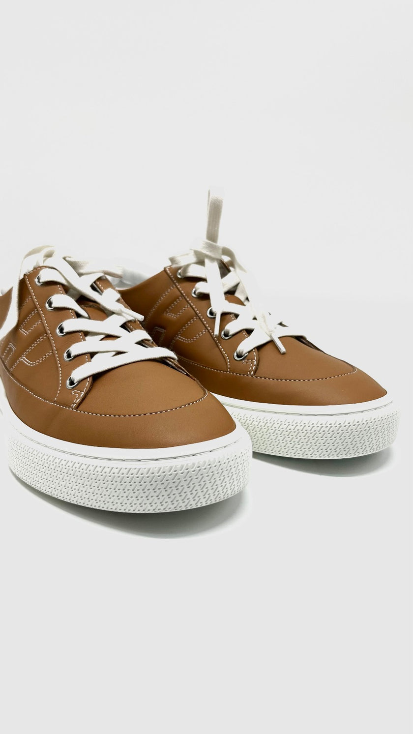 Unused. Hermes Deep Sneakers Gold. 40.5|10605