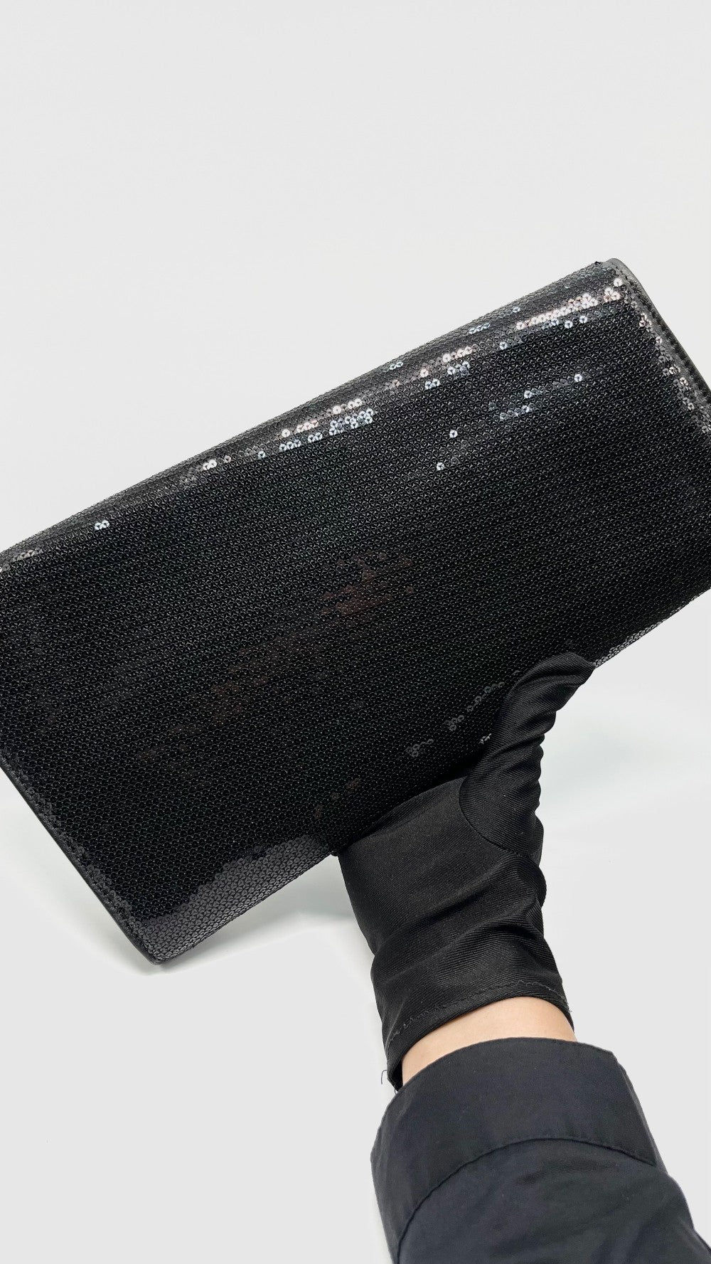 Preowned. Celine Clutch Black Sequined|12085