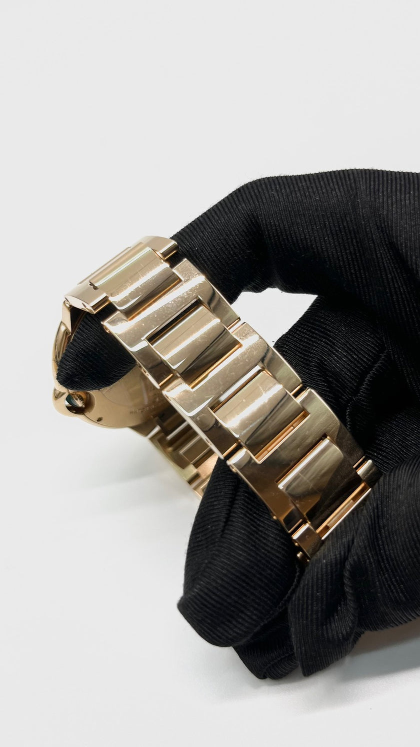 Preowned. Cartier Ballon Bleu Blue Dial Full RG 2023 9 lINKS|11513