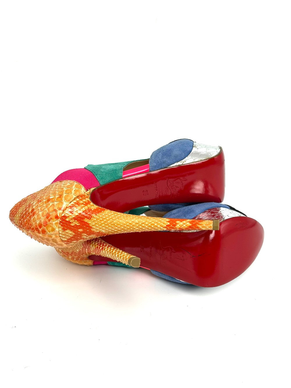 Like New. Louboutin Open Toe Multicolor Heel. 35|10748