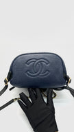 Preowned. Chanel CC Filigree Backpack Caviar Blue GHW. 26313130|16552