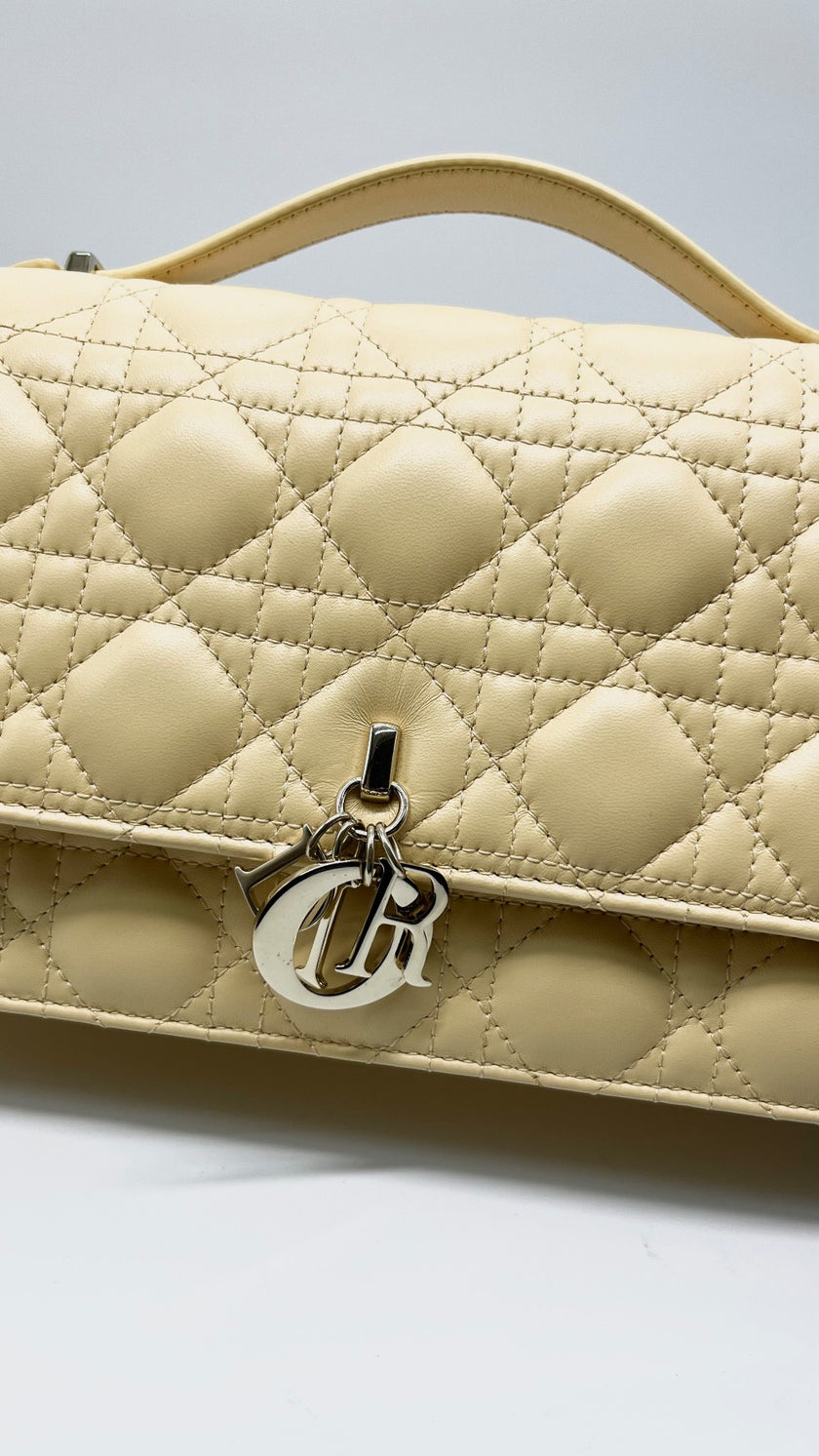 Brand New. Dior Top Handle Flap Yellow. 05RU0273|10176