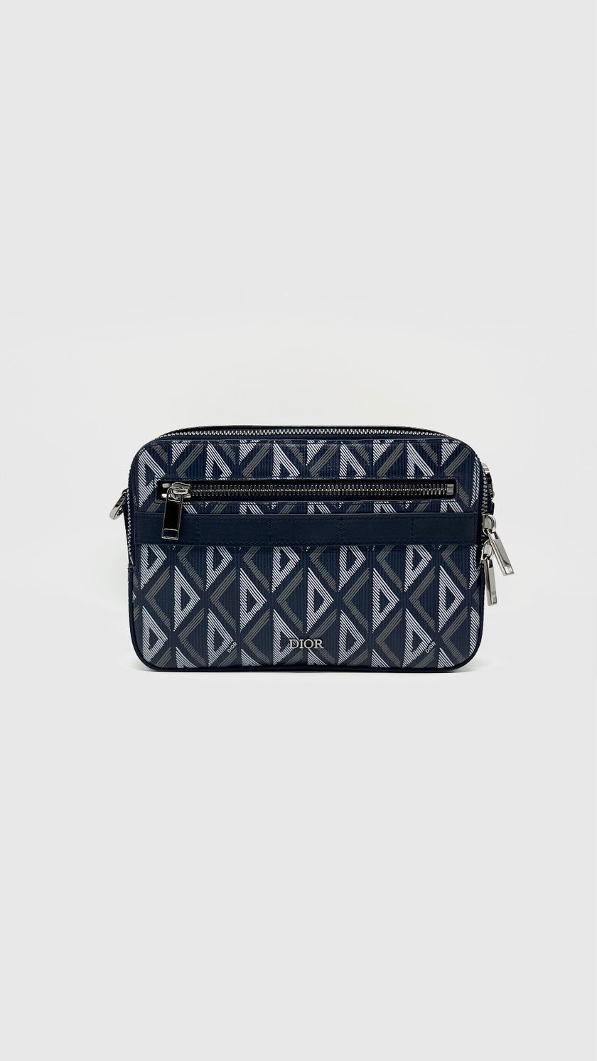 Like New. Dior Safari Messenger Co Diamond Dark Blue|13119