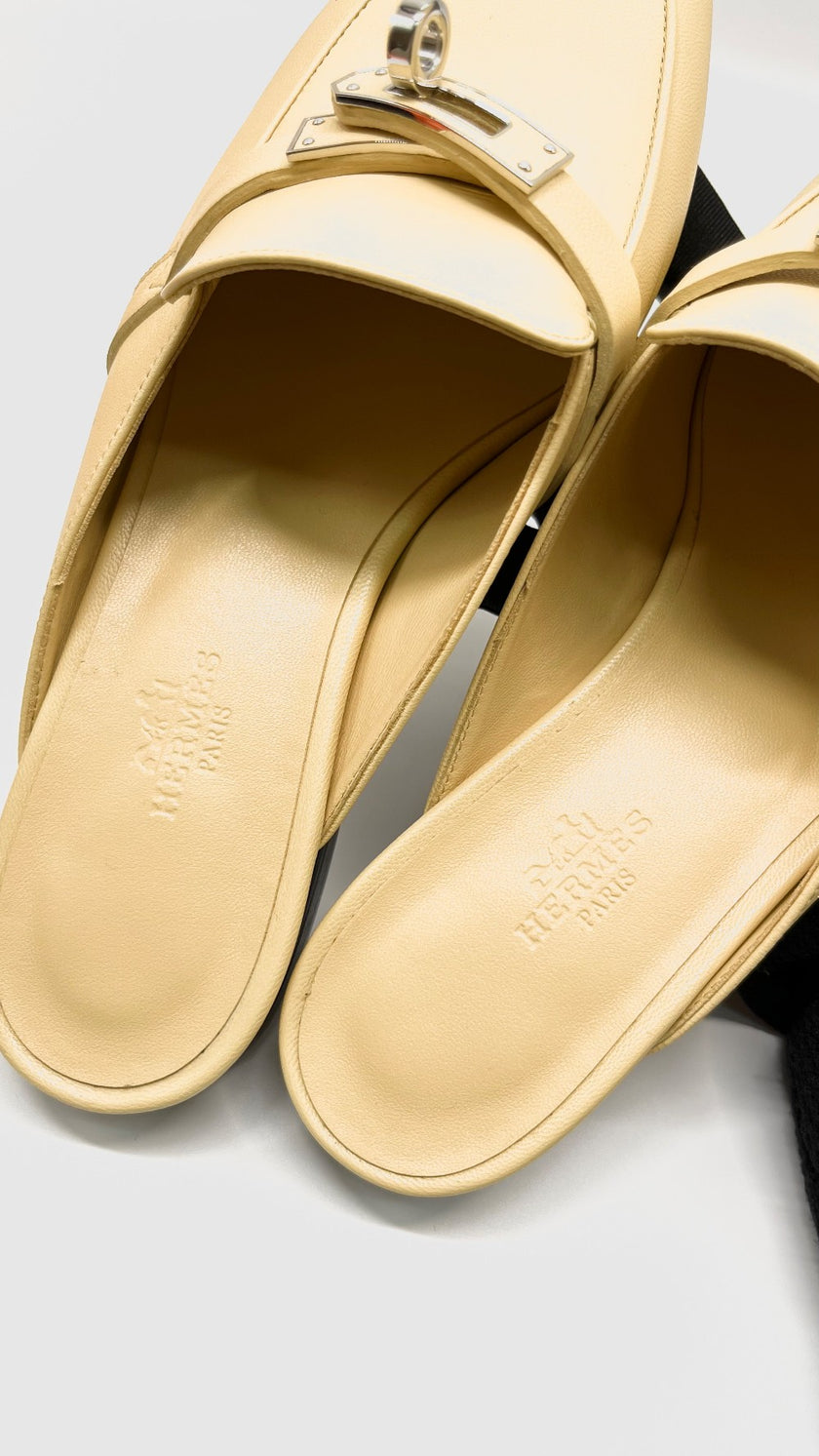 Unused. Hermes Oz Mules PHW. 37|6924