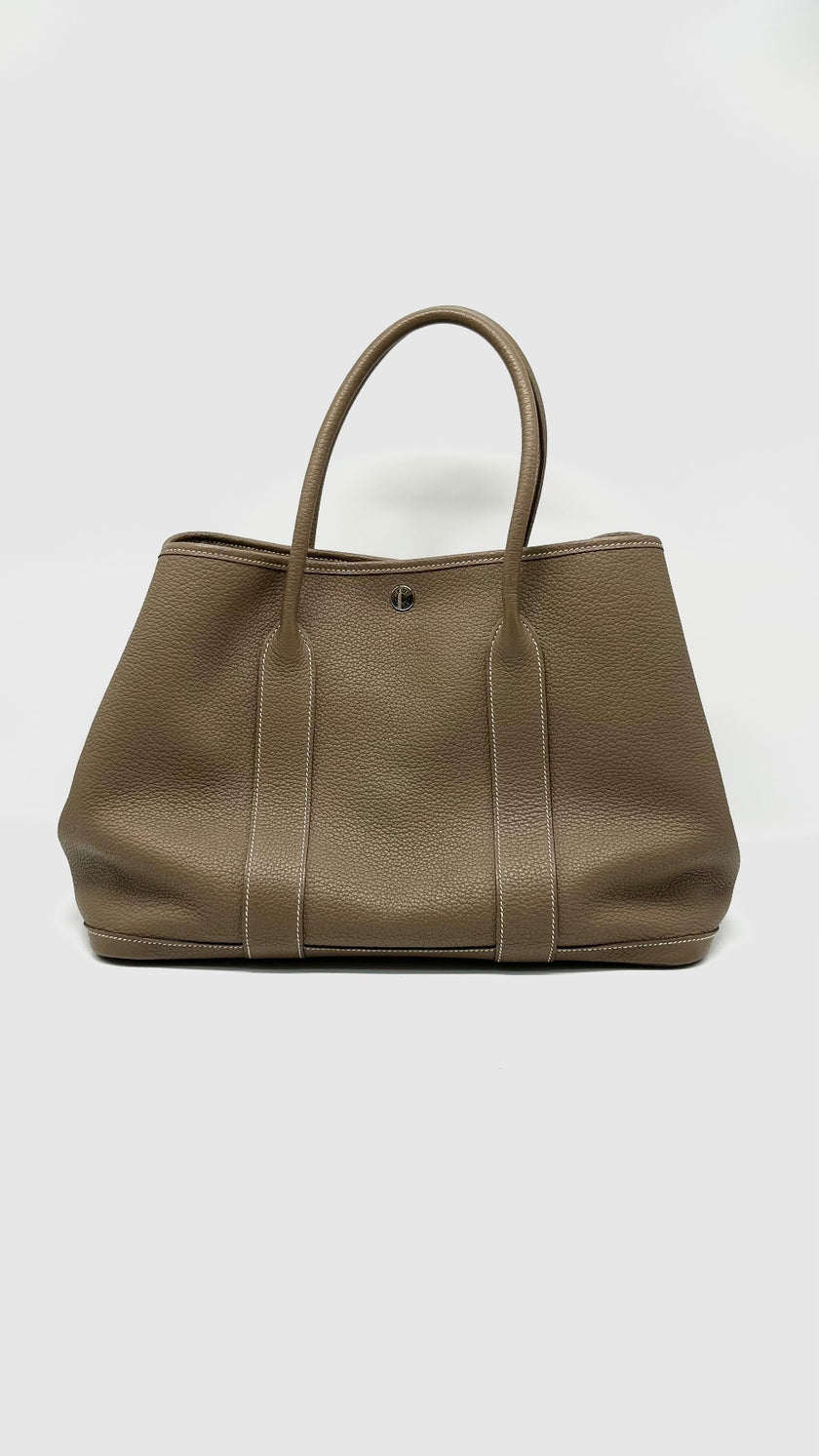 Preowned. Hermes GPT 36 Etoupe Negonda PHW. XMM009AA|13421