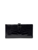 Preowned. Hermes Bearn Wallet Croc Black. Q|6964