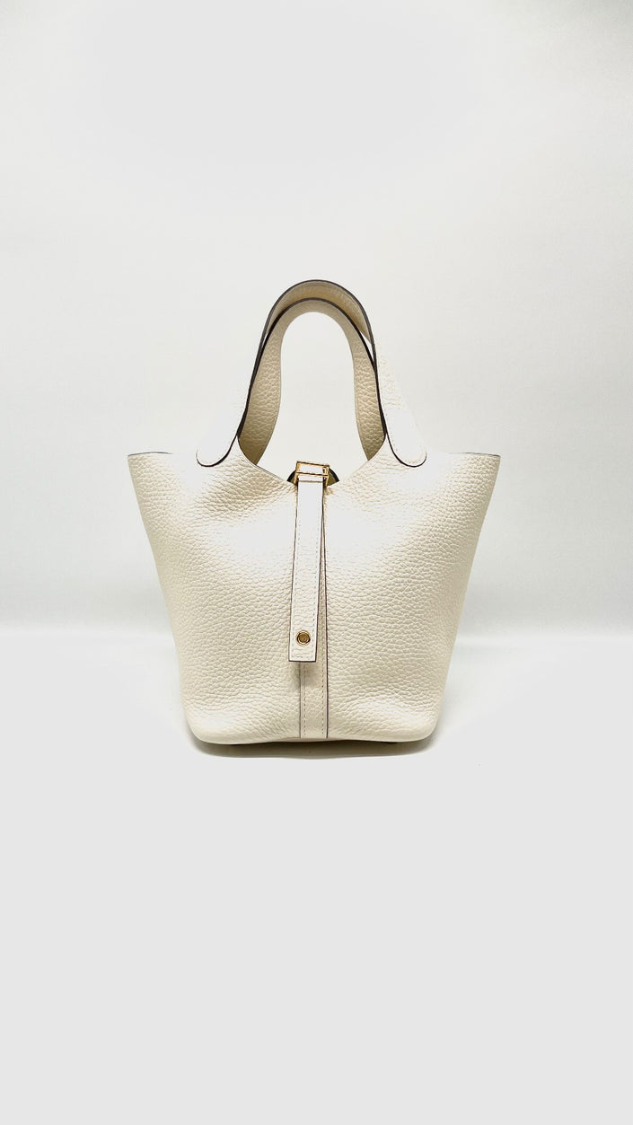 Like New. Hermes Picotin 18 Nata Clemence GHW. BFS005GX|12178