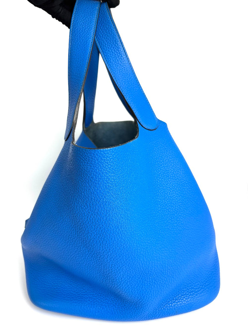 Preowned. Hermes Picotin 26 Blue France Togo. PC074|3733