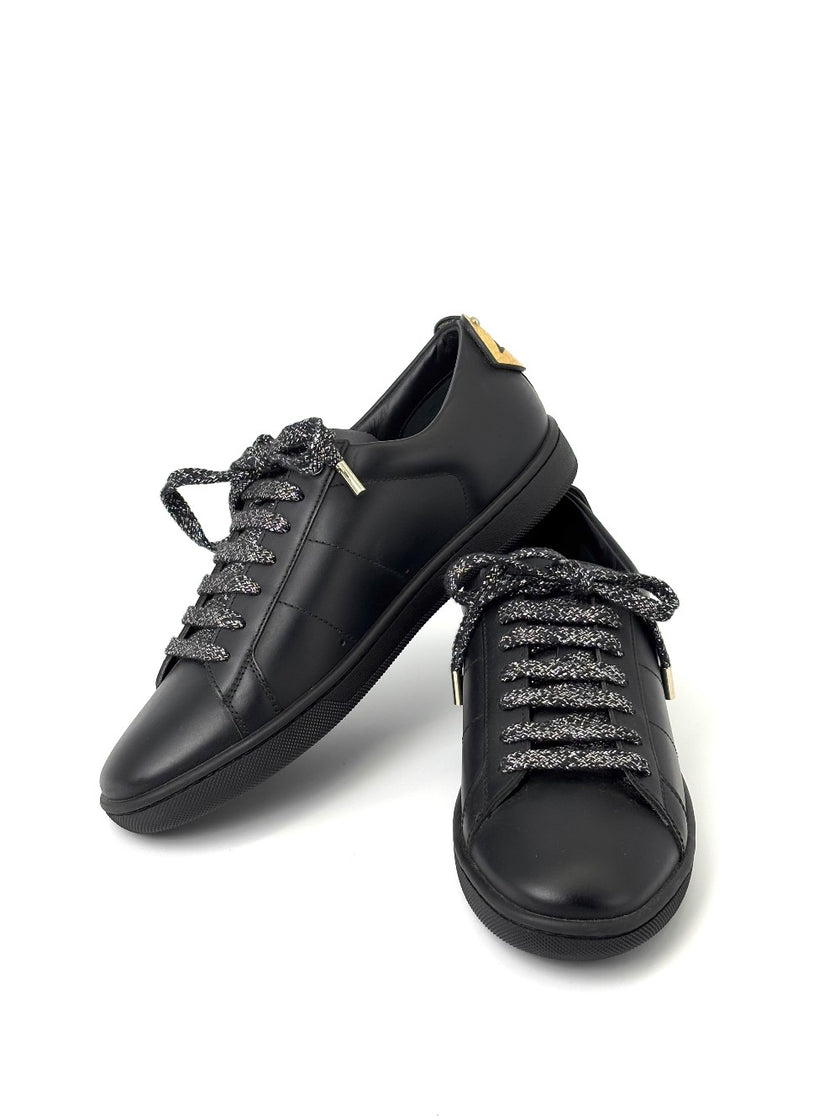 Brand New. YSL Sneakers Black Silver Lace. 38|7238