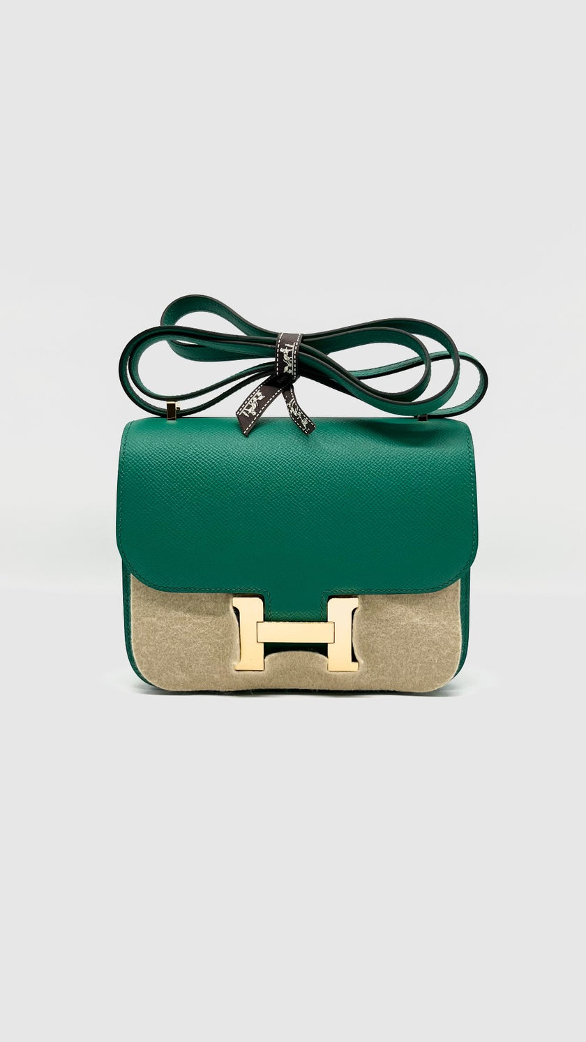 Brand New. Hermes Constance 18 MIni Vert Jade Epsom GHW. UPN 809 MC|7788