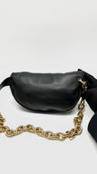 Unused. Bottega Chain Pouch Belt Bag Black. GHW|13404