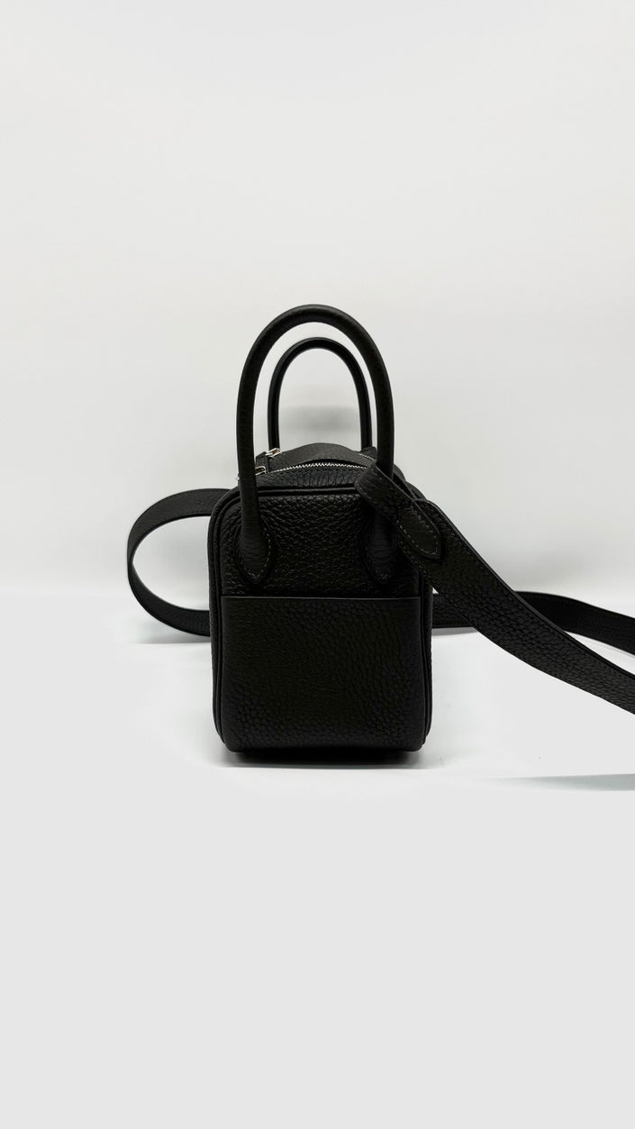 Like New. Hermes Mini Lindy Togo Ebene PHW. DCT382NN|13037