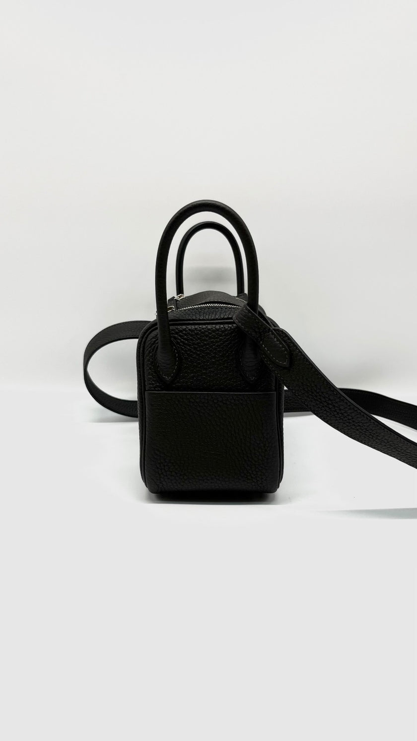 Like New. Hermes Mini Lindy Togo Ebene PHW. DCT382NN|13037