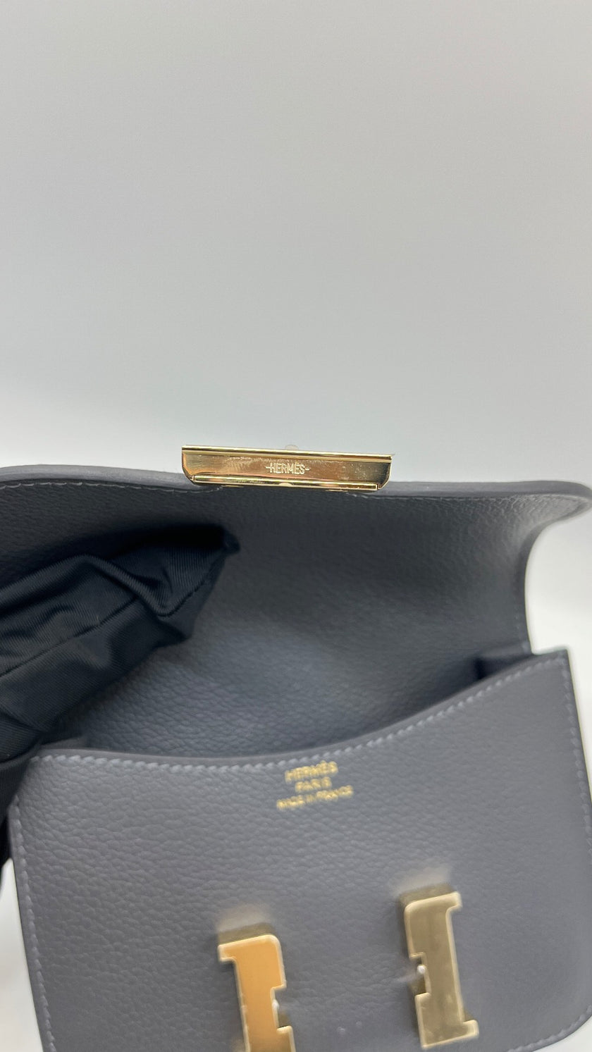 Brand New. Hermes Constance Slim Ardoise Evercolor GHW. KAK004MM|5414