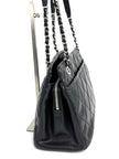 Preowned. Chanel CC Black Quilted Caviar Medium Shopping Tote Bag SHW. 17672225|12394