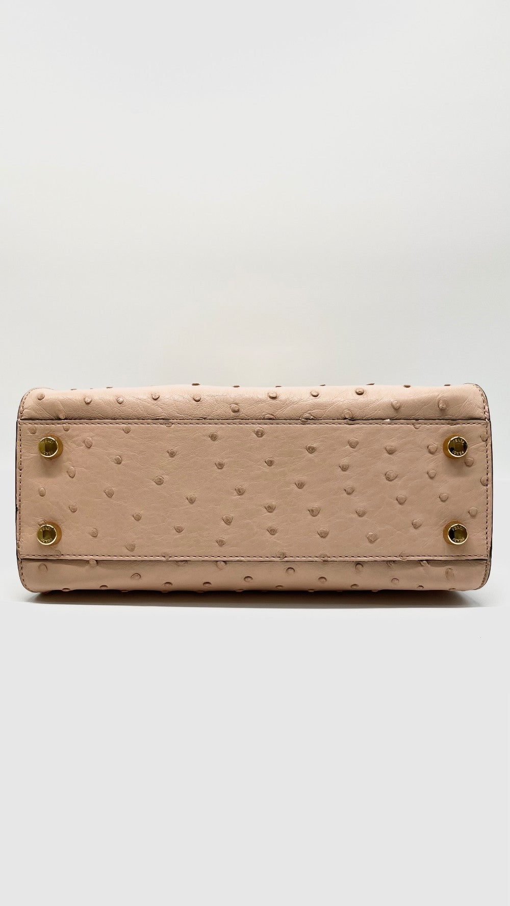 Brand New. Fendi Peekaboo Small Ostrich Pink|7845