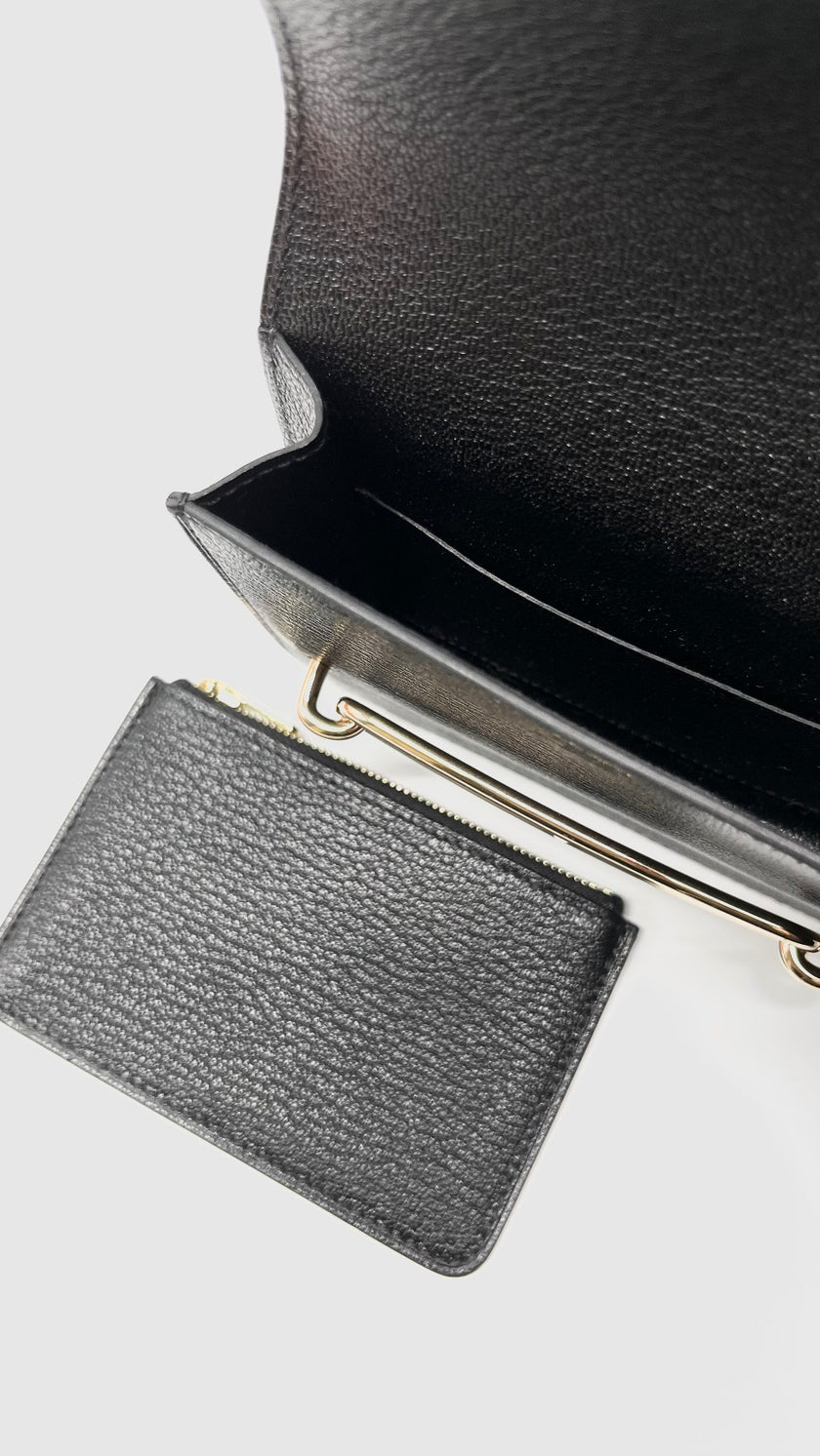 Brand New. Hermes Roulis Slim Passant Black GHW|9444