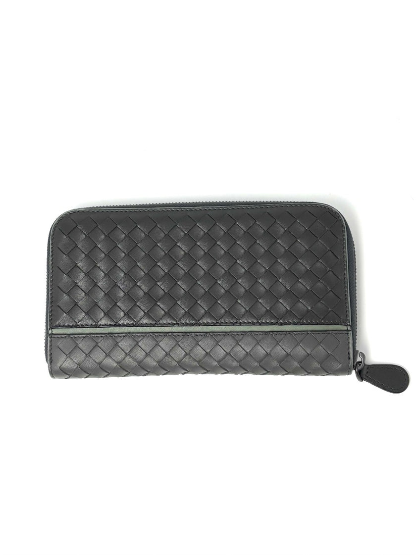 Brand New. Bottega Zip Around Long Wallet Gray|8113