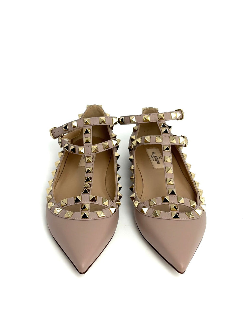 Brand New. Valentino Cage Flats Nude. 36.5|8430