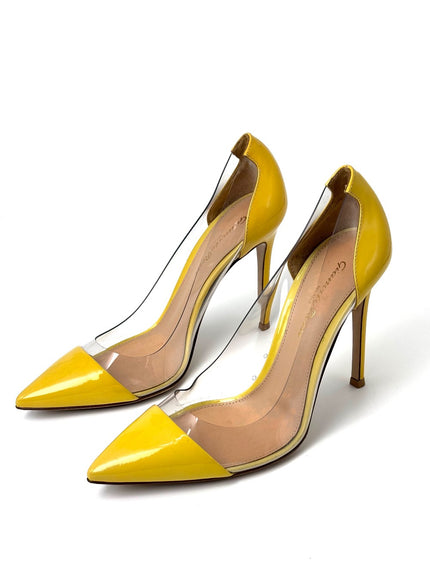 Preowned. Gianvito Rossi Heel Clear/Yellow. 37|7278