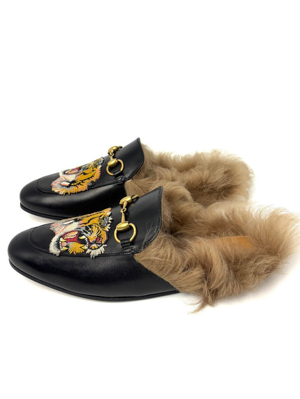 Brand New. Gucci Mule Tiger w/Fur. 36.5|8596