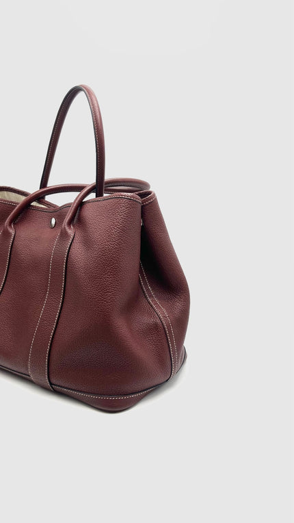 Preowned. Hermes GPT 36 Bordeaux Negonda PHW. Square R7K|15788