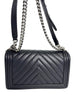 Preowned. Chanel New Medium Leboy Black Chevron. 26136652|4360