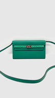 Preowned. Hermes Kelly To Go Menthe Alligator Epsom PHW. UNN003IA|12991