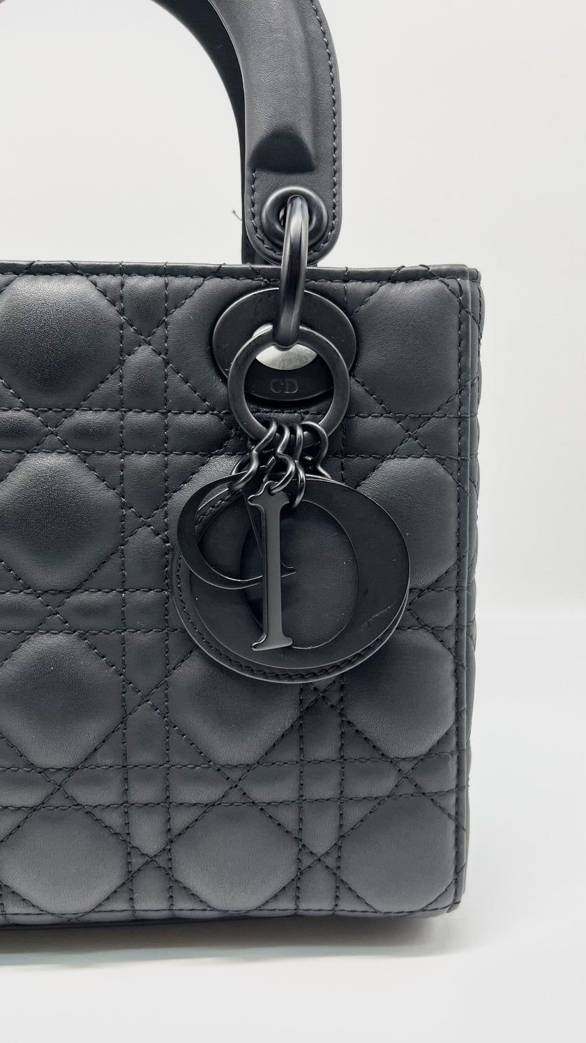 Preowned. Lady Dior Small So Black Matte. 15-MA-1221|7710