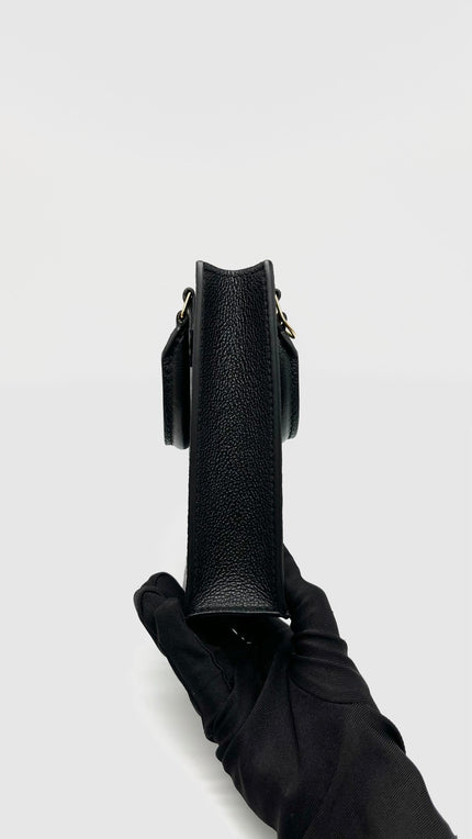 Like New. LV Sac Plat Petite Black Empreinte. Microchip|16506