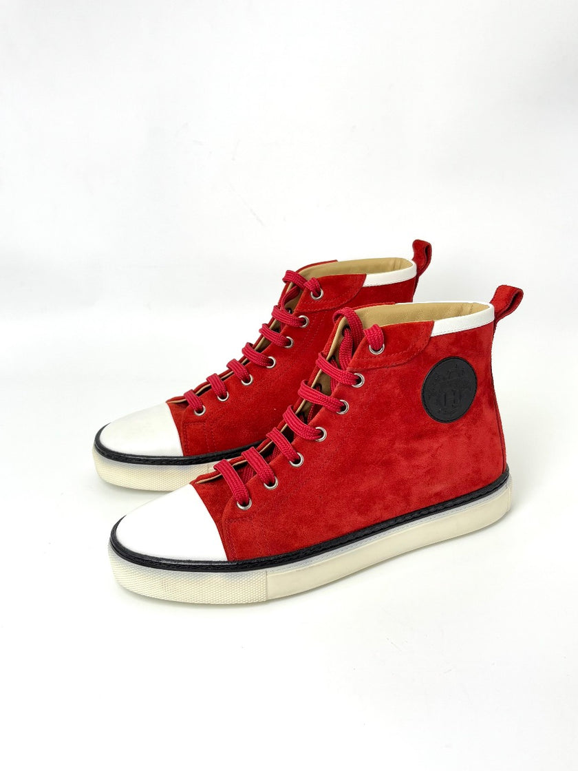 Preowned. Hermes Sneakers Red. 38.5|7562