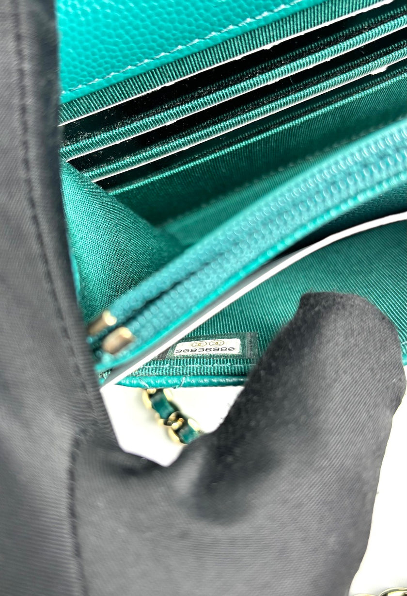 Like New. Chanel WOC Bluegreen. 30836980|4105