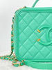 Chanel CC Filigree Vanity Case Green