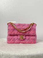 Chanel Mini Square Flap Tweed Pink