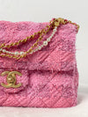 Chanel Mini Square Flap Tweed Pink