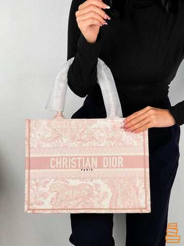 Dior Pink Canvas Mini Book Tote Phone Bag Dior