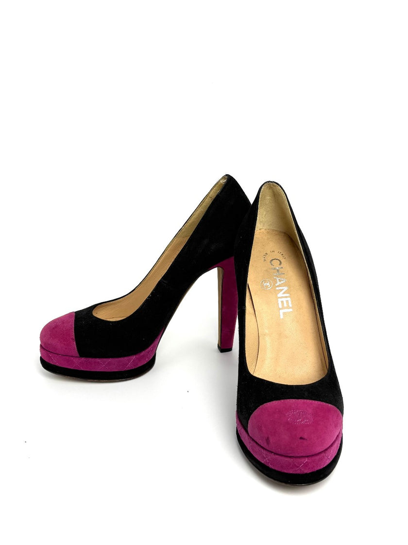 Preowned. Chanel Heels Black/Pink. 36|10732